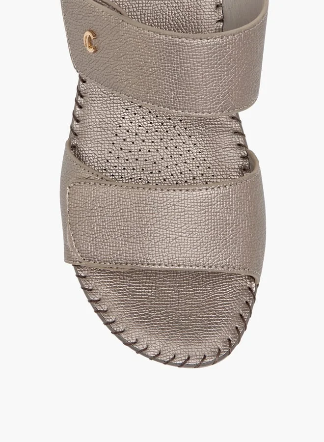 Le Confort Women Textured Slip-On Sandals with Wedge Heels