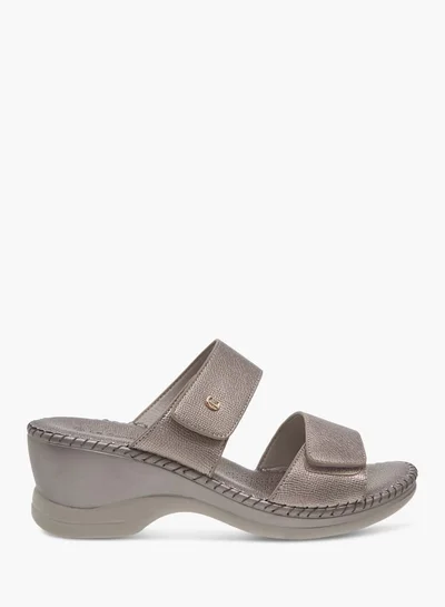 Le Confort Women Textured Slip-On Sandals with Wedge Heels