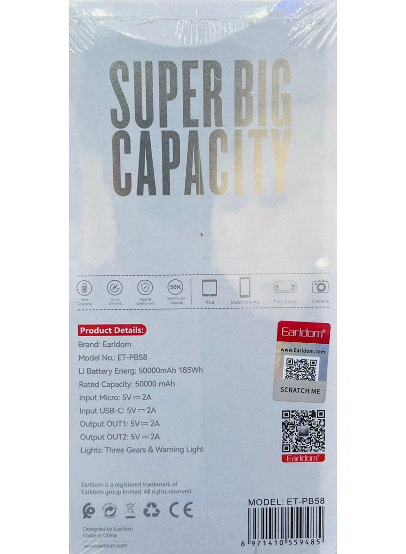 Earldom POWER BANK 50000MAH DIGITAL - Image 1