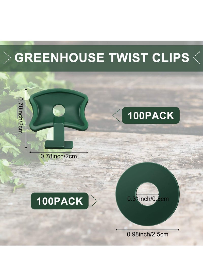 SYOSI - SYOSI 200 PCS Greenhouse Twist Clips, Plastic Greenhouse Fixing Clips, Shading Fixing Twist Clips, Greenhouse Gadgets Hanging Tool Greenhouse Accessories for Aluminium Greenhouse Extender Clips - Image 1
