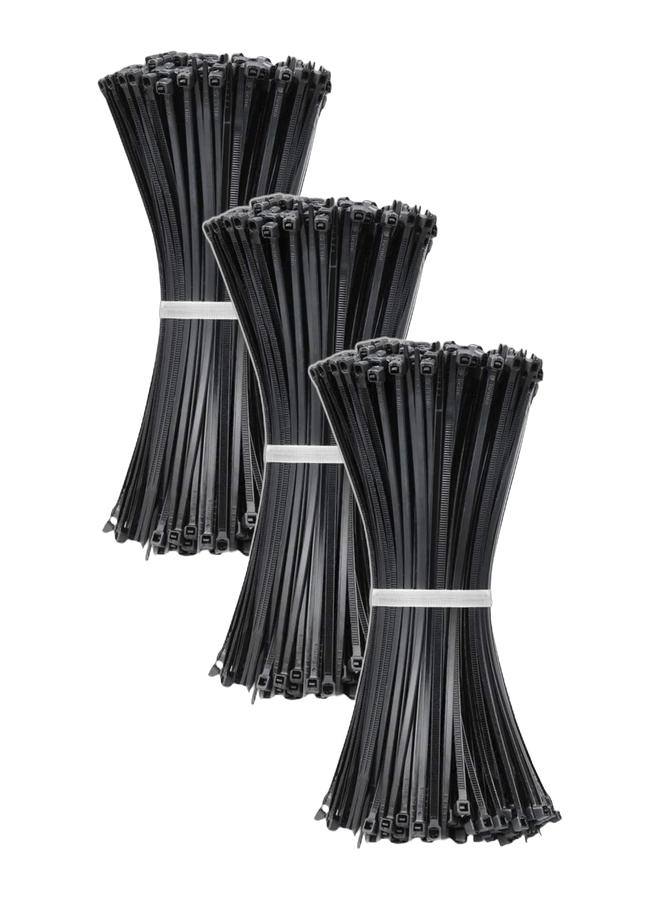 Cable Ties 250mm x 4mm - Black Nylon Zip Tie Wrap - Self-Locking for Home, Office, Garden, Garage, and Workshop (Pack of 100) - Image 1