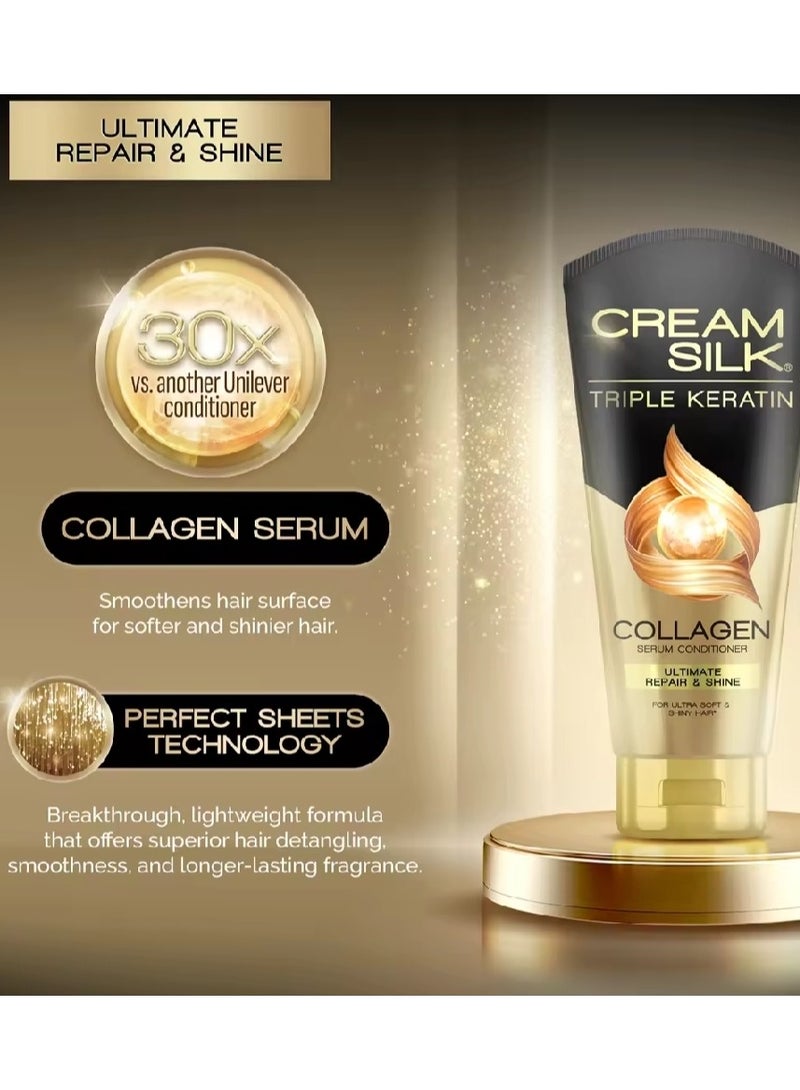 كريم سيلك [مجموعة من 2] بلسم سيروم الكيراتين الثلاثي من كريم سيلك لإصلاح ولمعان فائق 170 مل - Image 2