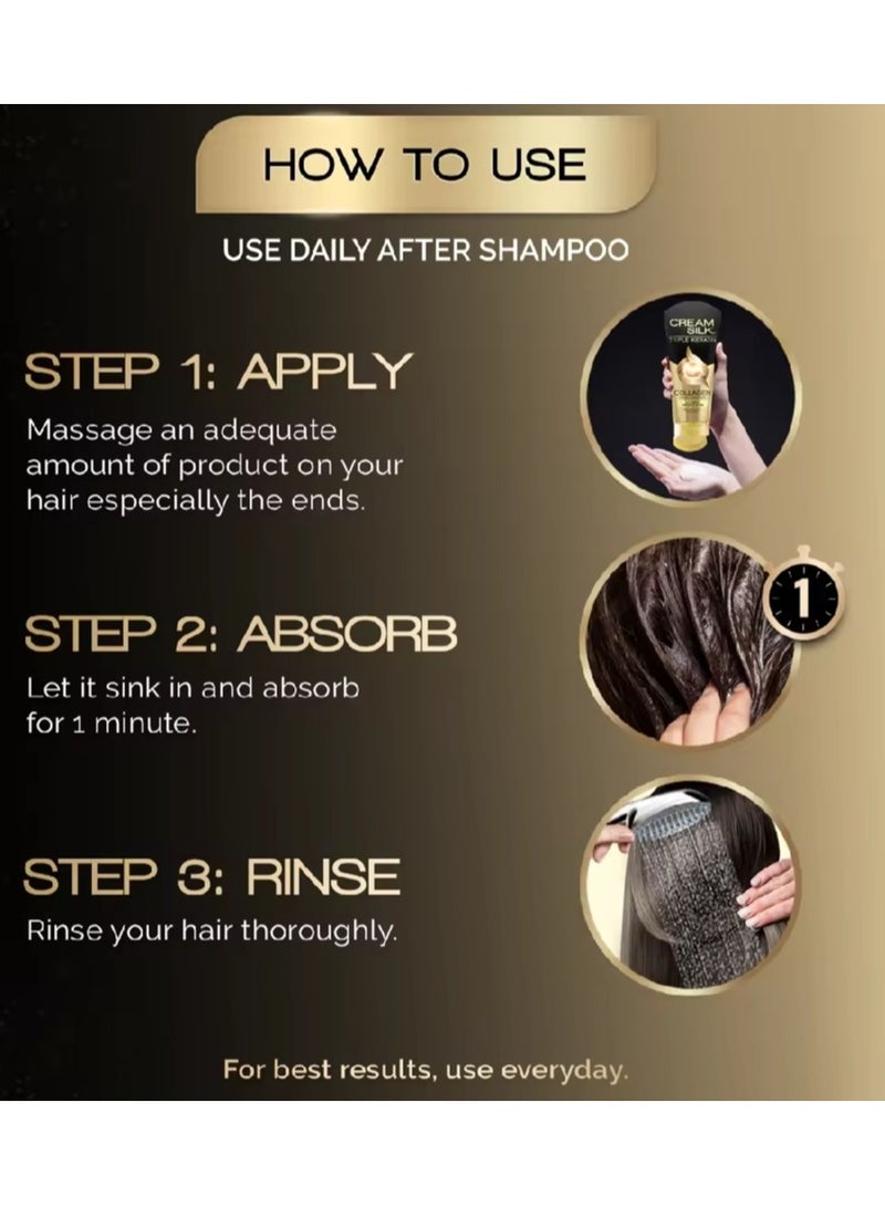كريم سيلك [مجموعة من 2] بلسم سيروم الكيراتين الثلاثي من كريم سيلك لإصلاح ولمعان فائق 170 مل - Image 4