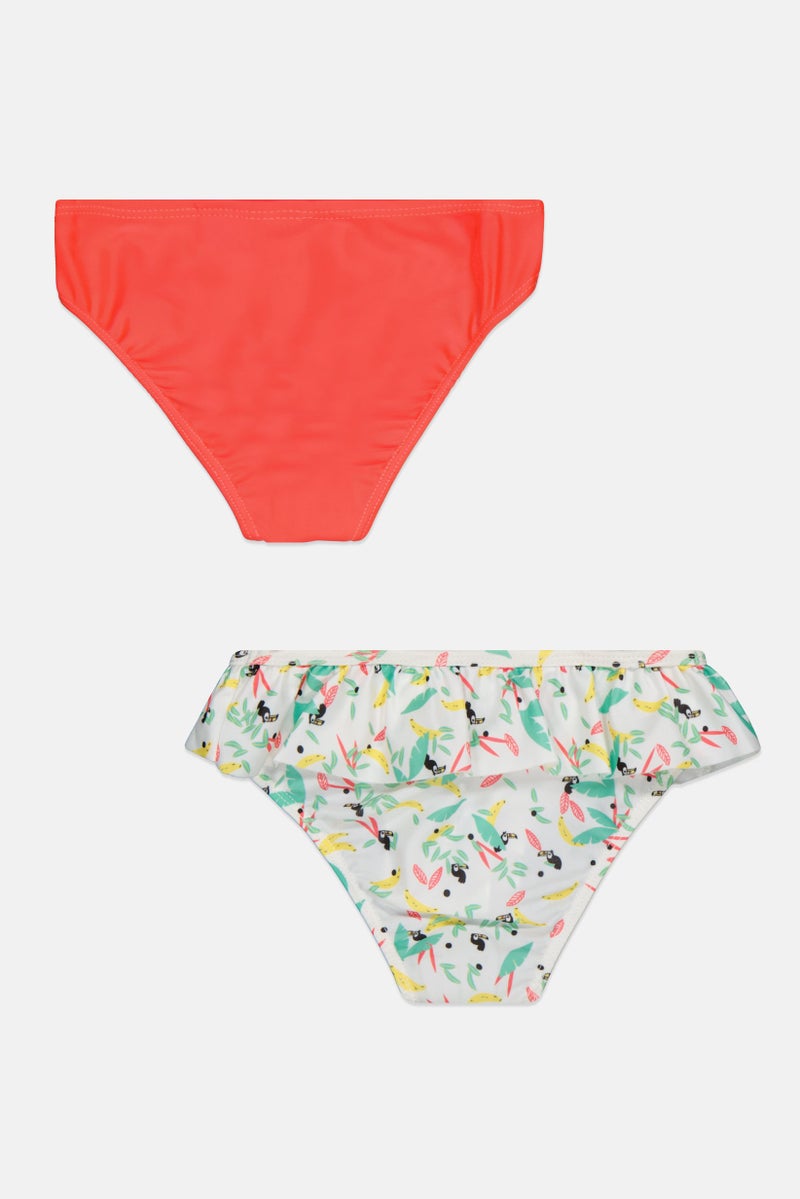 Lefties Toddlers Girl 2 Pcs Allover Print Bikini Bottom, Off White  - Image 2