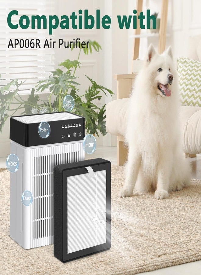 FMDZFL AP006R Replacement Filter Compatible with ROSEKM AP006R Air Purifier, True HEPA Replacement Filter, 4 Pack - Image 2