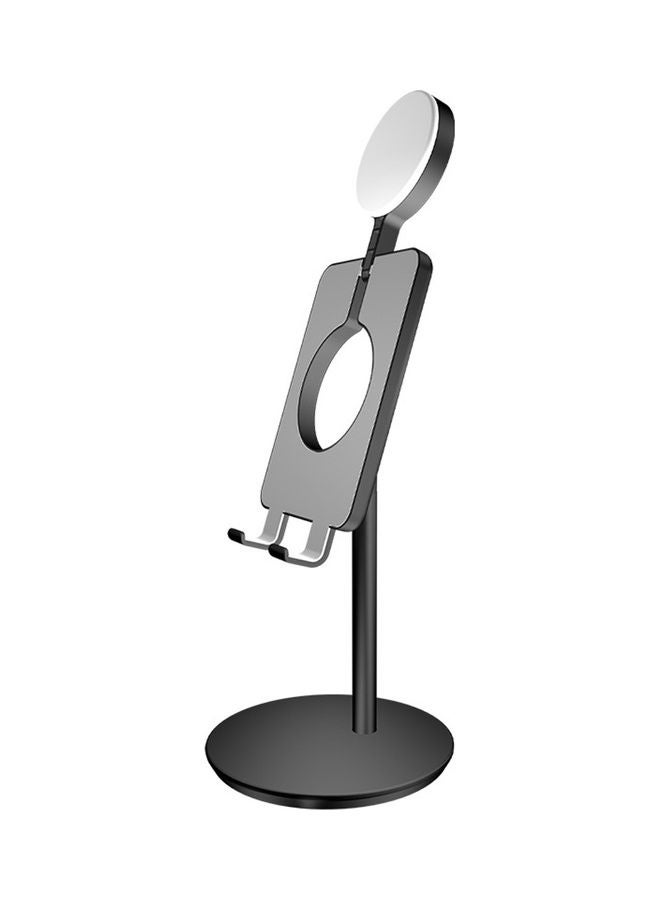 NIBEMINENT Desktop Smartphone Stand With LED Beauty Light Black - Image 1