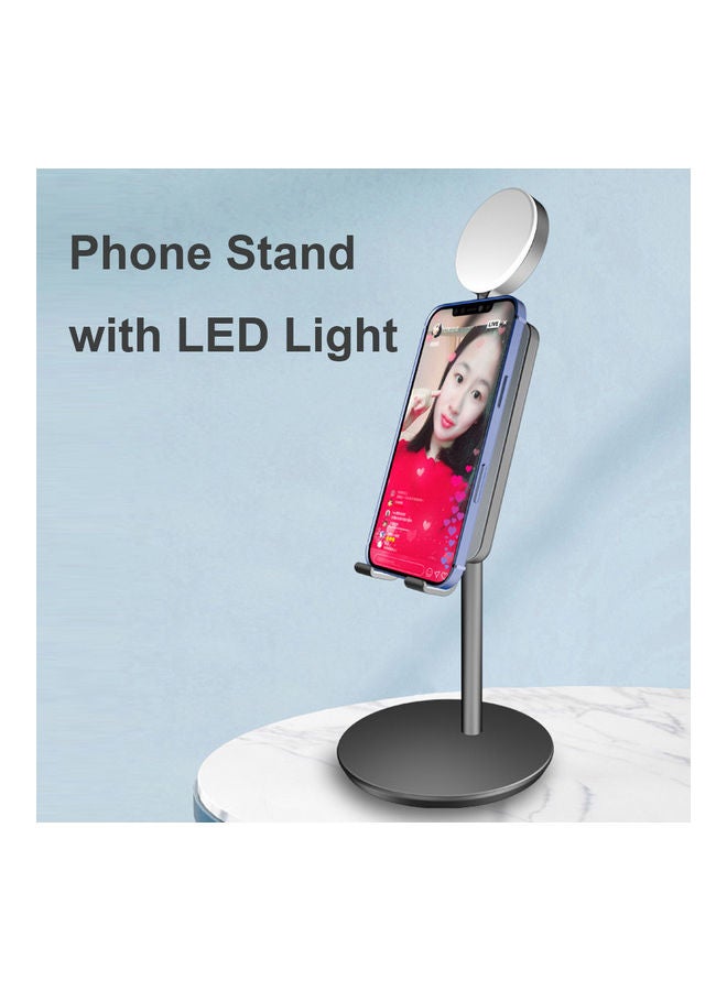 NIBEMINENT Desktop Smartphone Stand With LED Beauty Light Black - Image 5