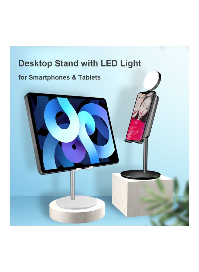 NIBEMINENT Desktop Smartphone Stand With LED Beauty Light Black - Image 2