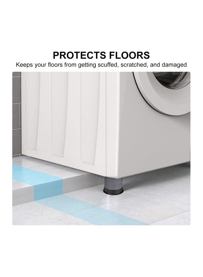 4 قطع 3 سم وسادات مضادة للاهتزاز لقاعدة الغسالة، وسادات مضادة للانزلاق ومعززة لامتصاص الصدمات وتقليل الضوضاء مع أكواب شفط لحماية حامل الغسالة والمجفف - Image 5