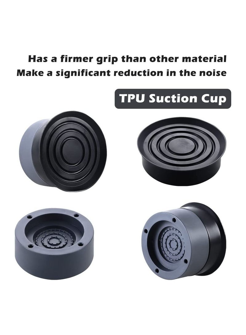 4 قطع 3 سم وسادات مضادة للاهتزاز لقاعدة الغسالة، وسادات مضادة للانزلاق ومعززة لامتصاص الصدمات وتقليل الضوضاء مع أكواب شفط لحماية حامل الغسالة والمجفف - Image 2