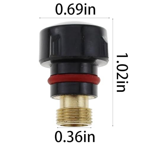 TAODAN 9PCS 57Y02/57Y03/57Y04 Black Tig Weld Back Caps Set Replacement Parts for Argon Arc Welding Torch Accessories TIG Torch Tail Cap Welding Part for WP-17/18/26 Torch - Image 2