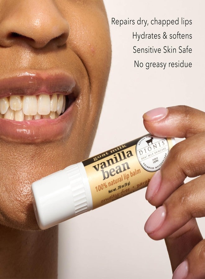 Dionis Goat Milk Jumbo Lip Balm - Moisturizing for Dry, Chapped, Lips, Conditioning with Beeswax, Shea Butter, Coconut Oil - Vanilla Bean 0.28oz (Pack of 3 - Image 3