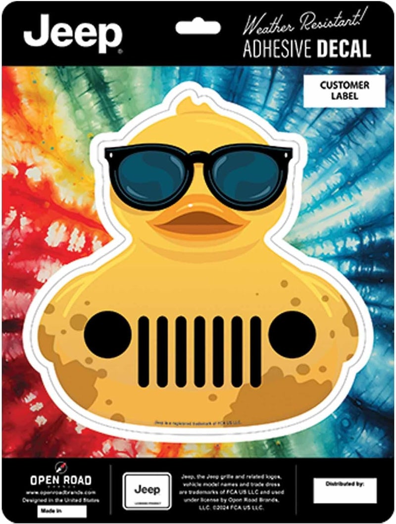 Open Road Brands Jeep Grille Rubber Duck Adhesive Vinyl Decal - Jeep Duck Sticker for Auto, Car, SUV or Laptop - Image 1