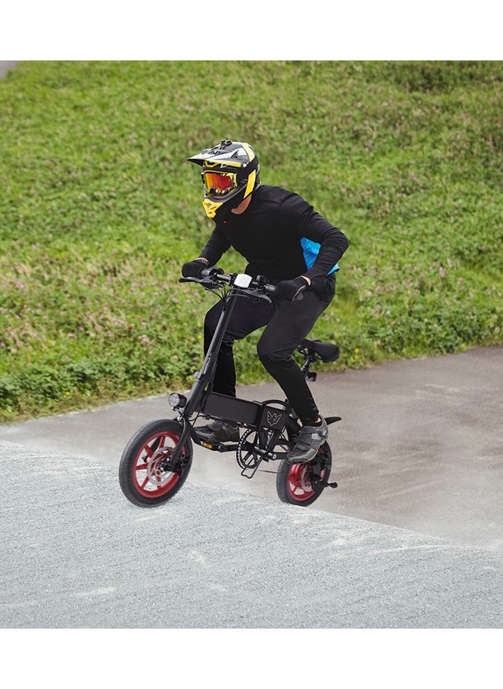 Wind Horse - Premium Quality Adult Folding Electric Bike with 350W Brushless Motor, 36V 8AH Battery, Carbon Alloy Frame, 14-Inch Tires, Dual Disk Brake, 35KM Range in Single Charge, Adjustable Seat Electric Scooter - Image 1
