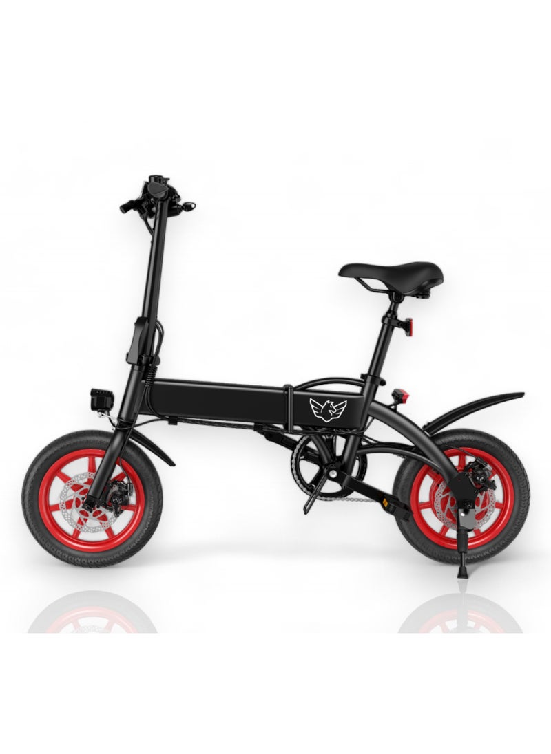 Wind Horse - Premium Quality Adult Folding Electric Bike with 350W Brushless Motor, 36V 8AH Battery, Carbon Alloy Frame, 14-Inch Tires, Dual Disk Brake, 35KM Range in Single Charge, Adjustable Seat Electric Scooter - Image 1