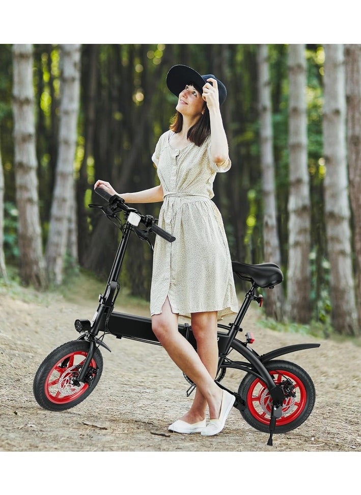 Wind Horse - Premium Quality Adult Folding Electric Bike with 350W Brushless Motor, 36V 8AH Battery, Carbon Alloy Frame, 14-Inch Tires, Dual Disk Brake, 35KM Range in Single Charge, Adjustable Seat Electric Scooter - Image 1