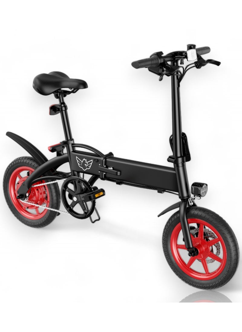 Wind Horse - Premium Quality Adult Folding Electric Bike with 350W Brushless Motor, 36V 8AH Battery, Carbon Alloy Frame, 14-Inch Tires, Dual Disk Brake, 35KM Range in Single Charge, Adjustable Seat Electric Scooter - Image 1