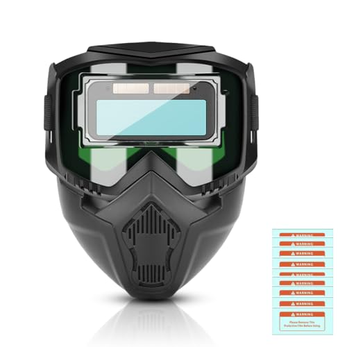 Serplex® 2 In 1 Welding Helmet With Auto-Darkening Welding Goggles, Includes 10 Replacement Lenses, Lightweight & Breathable PP Face Mask with Foam Eye Frame Pad, Adjustable Head Strap - Image 1
