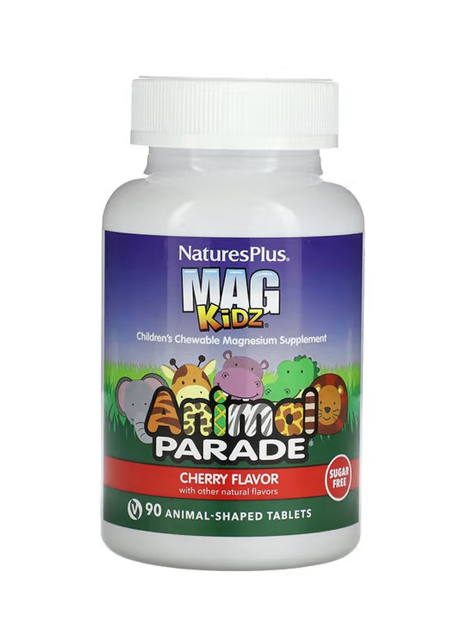 NaturesPlus MagKidz Animal Parade Children's Chewable Magnesium Cherry 90 Animal-Shaped Tablets 