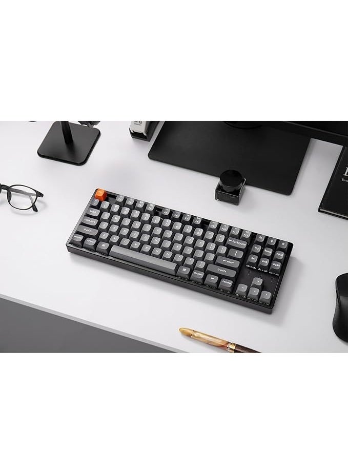 Keychron K8 Max QMK Wireless Mechanical Keyboard – 87-Key TKL (80%) ISO, Tri-Mode (2.4GHz/BT 5.1/Wired), Hot-Swappable Super Switches, RGB, Arabic-English PBT, 4000mAh Battery - Image 4