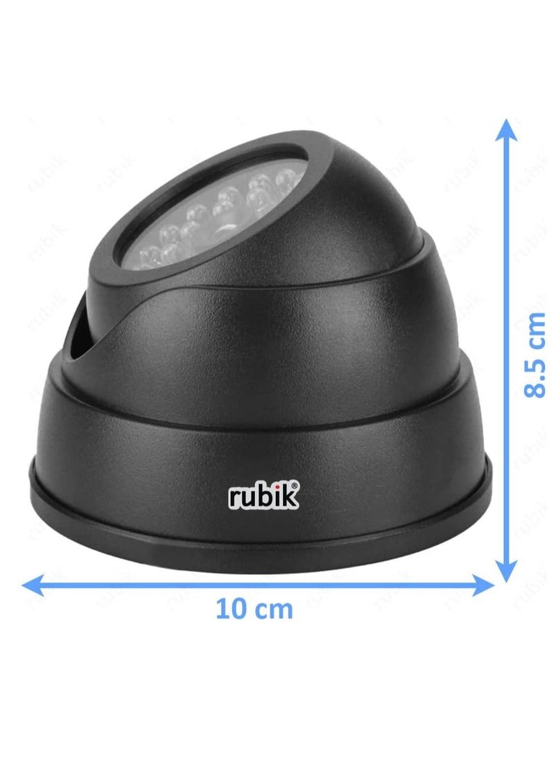 Rubik - Dummy CCTV Camera with Flashing LED Light, Adjustable Fake Surveillance Camera Security Indoor Dome Camera with LED Light (White) - Image 1