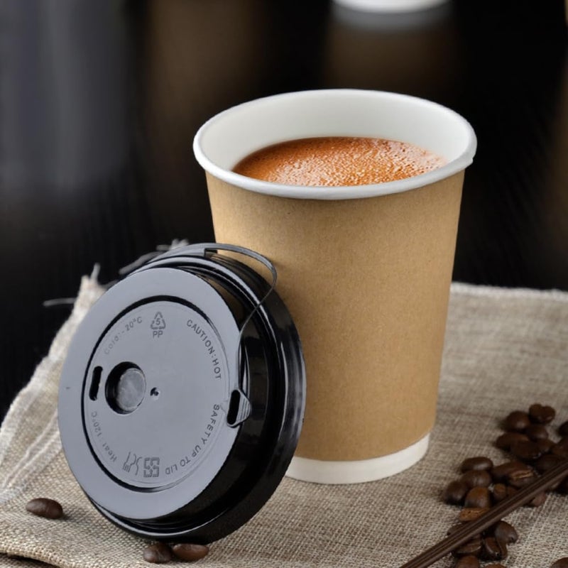 AGASTRIYA Disposable Paper Cups 40 Pieces 250 ml Disposable Glasses Double Wall Paper Coffee Cups Hot and Cold Beverage Drinking Tea Cup for Parties - Image 2