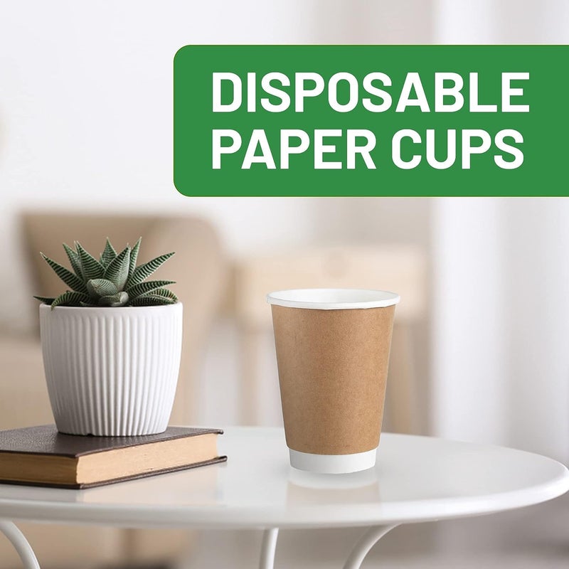 AGASTRIYA Disposable Paper Cups 40 Pieces 250 ml Disposable Glasses Double Wall Paper Coffee Cups Hot and Cold Beverage Drinking Tea Cup for Parties - Image 3