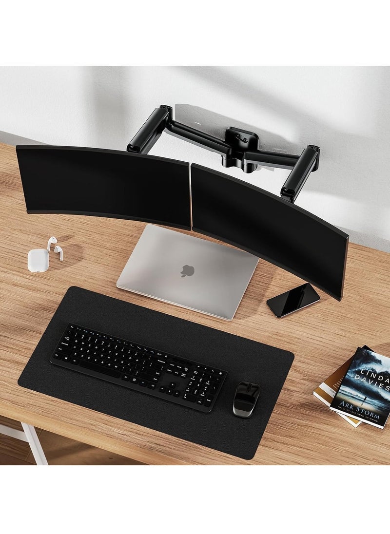 JAJEEK Dual Monitor Wall Mount – Gas Spring Monitor Wall Arm for 17-32 Inch Screens, Holds Up to 18lbs, VESA 75x75/100x100mm, Adjustable Wall-Mounted Monitor Stand for 2 Monitors – Ergonomic, Space-Saving Design for Home & Office  - Image 5