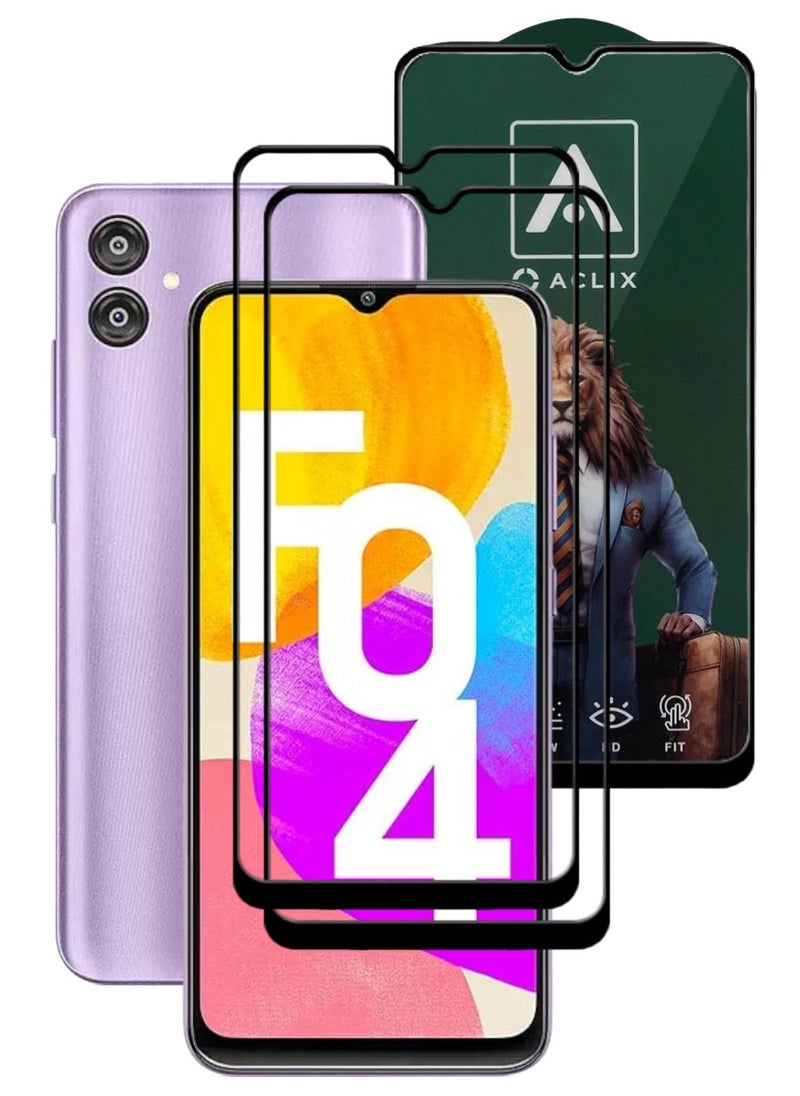 ACLIX 2 Pieces Antistatic ESD Dustproof Premium Quality High Definition Tempered Glass Screen Protector Designed For Samsung Galaxy F04 - Image 1