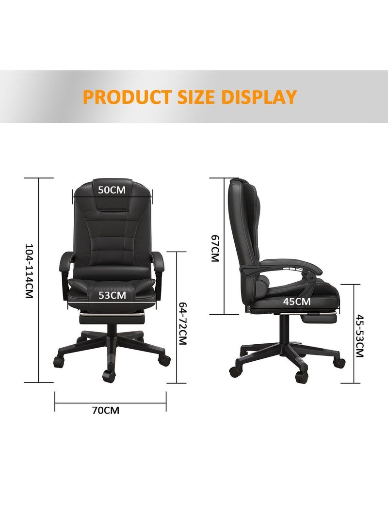 NEWLAN Ergonomic Video Game Chairs High-Back Office Chair with Height Adjustment - PU Leather Chair for Home, Office & Gaming Lounge Chair 104-114*70*53cm - Image 2
