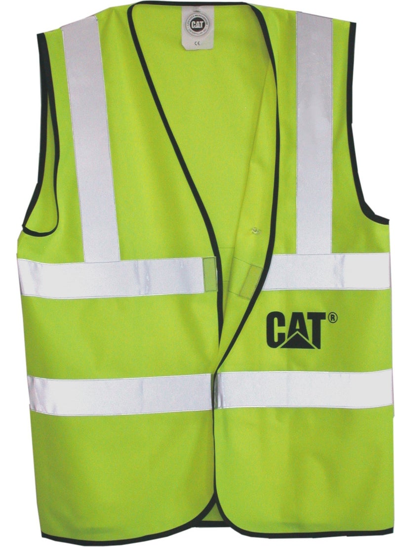 CAT CAT0195012X Highly Visible Safety Vest Fluorescent XXLarge Breathable Lightweight Traffic Vest with Reflective Tape - Image 2