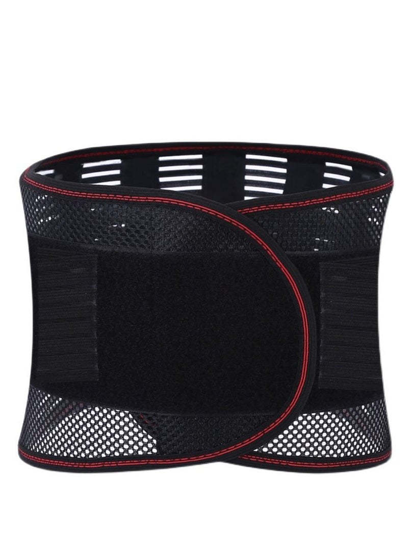 DURKU Waist Belt Lumbar Support Back Brace, Adjustable Back Support Strap With Air Mesh, Anti-skid Lumbar Support for sciatica scoliosis (XXL, Black)  - Image 1