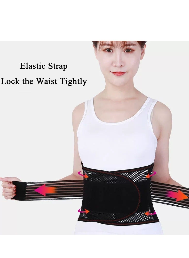 DURKU Waist Belt Lumbar Support Back Brace, Adjustable Back Support Strap With Air Mesh, Anti-skid Lumbar Support for sciatica scoliosis (XXL, Black)  - Image 3