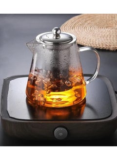 Mash Mash 950ml Glass Tea Pot Borosilicate Glasses Teapot Loose Leaf Tea Kettle Heat Resistant Clear with Infuser Strainer for Microwavable and Stovetop Safe  - Image 2