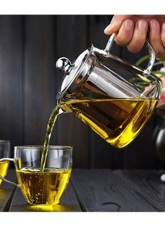 Mash Mash 950ml Glass Tea Pot Borosilicate Glasses Teapot Loose Leaf Tea Kettle Heat Resistant Clear with Infuser Strainer for Microwavable and Stovetop Safe  - Image 4