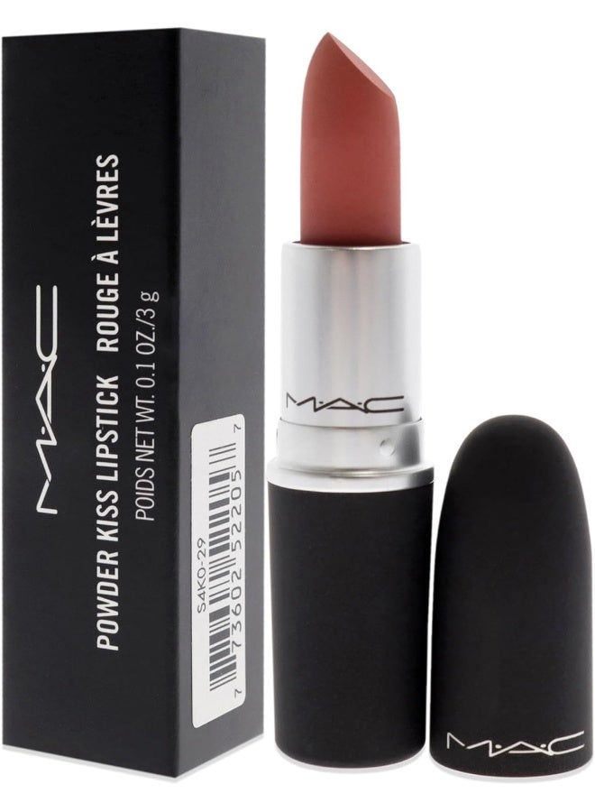 MAC Powder Kiss Lipstick in Dirty Peach - Image 5