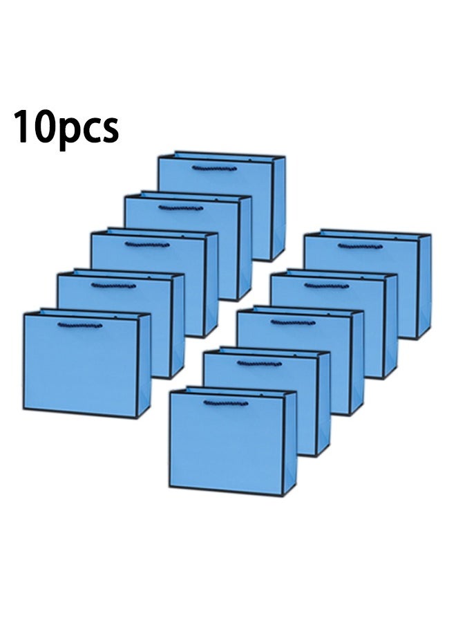 Zeemey 10 Pieces Party Favor Bags,Shopping Bag,Party Bags For Kids, supplies Snack candy Gift Bag Food Bags,Bags For Birthday Wedding Celebrations Party Favors 27*21*8（Blue）  - Image 1
