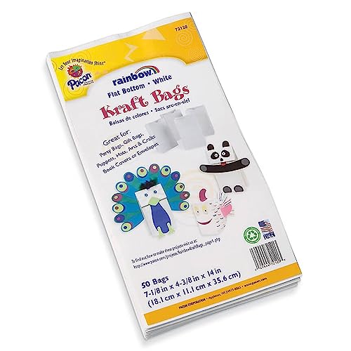Pacon Creativity Street Kraft Bags P0072120, White, 7-1/8" x 4-3/8" x 14", 50 Bags - Image 2