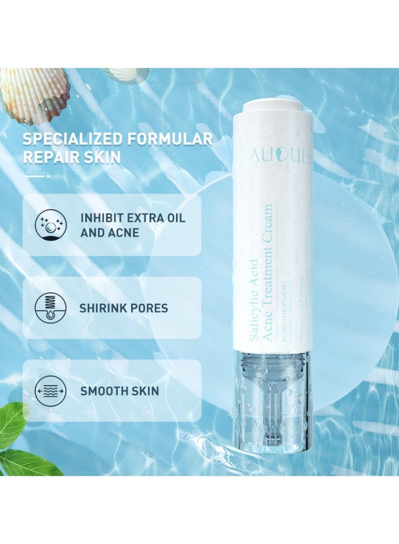 AuQuest Salicylic Acid Acne Treatment Cream – 15ml Whitening & Blackhead Removal Face Cream with Hyaluronic Acid | Skin Repair & Brightening Essence - Image 5