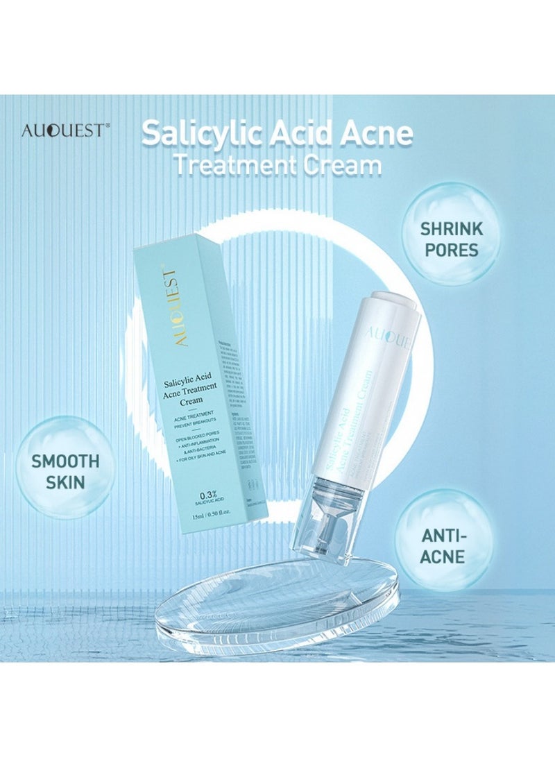 AuQuest Salicylic Acid Acne Treatment Cream – 15ml Whitening & Blackhead Removal Face Cream with Hyaluronic Acid | Skin Repair & Brightening Essence - Image 4