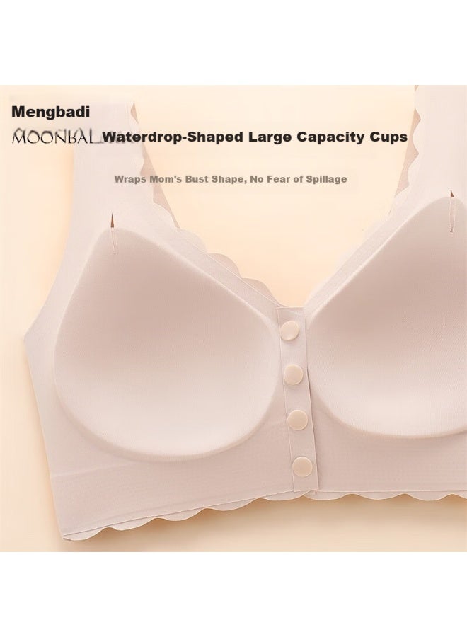 Moonbadi Maternity Bra Plus Size Front Closure Vest Style Comfortable Seamless High Elastic Wireless Bra For Middle-aged And Elderly Women - Image 5