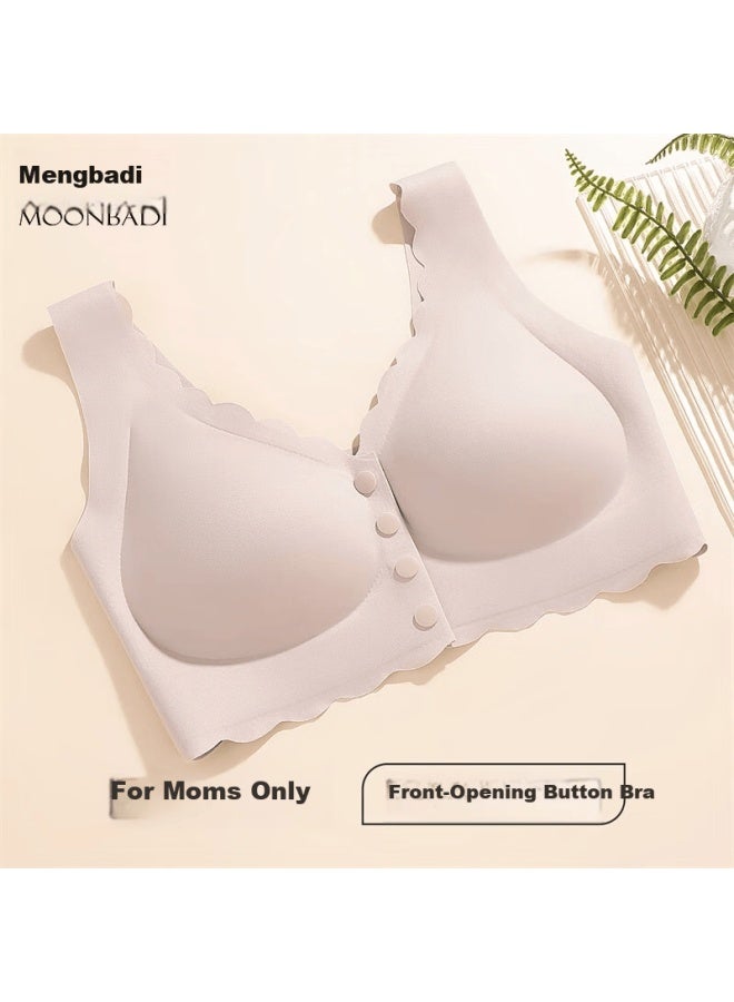 Moonbadi Maternity Bra Plus Size Front Closure Vest Style Comfortable Seamless High Elastic Wireless Bra For Middle-aged And Elderly Women - Image 1