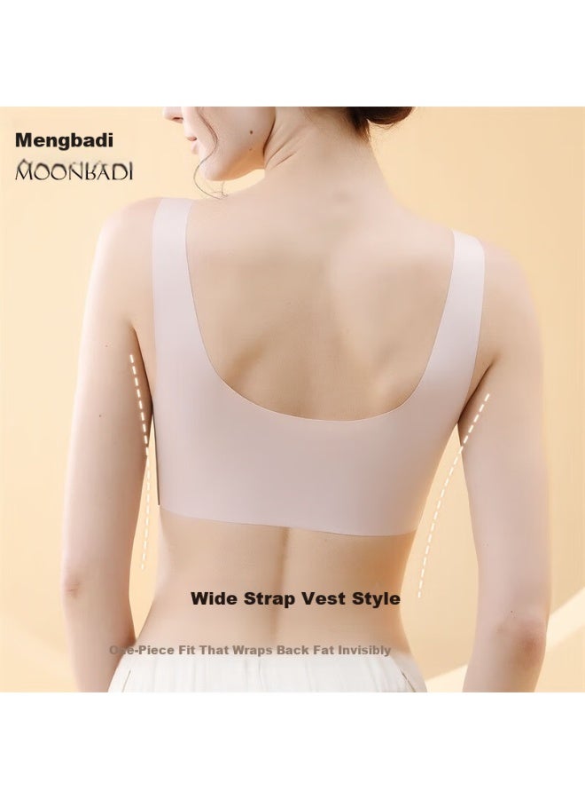 Moonbadi Maternity Bra Plus Size Front Closure Vest Style Comfortable Seamless High Elastic Wireless Bra For Middle-aged And Elderly Women - Image 2