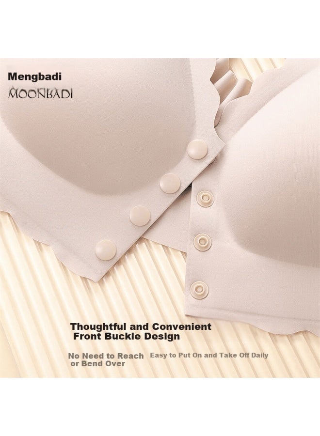 Moonbadi Maternity Bra Plus Size Front Closure Vest Style Comfortable Seamless High Elastic Wireless Bra For Middle-aged And Elderly Women - Image 3
