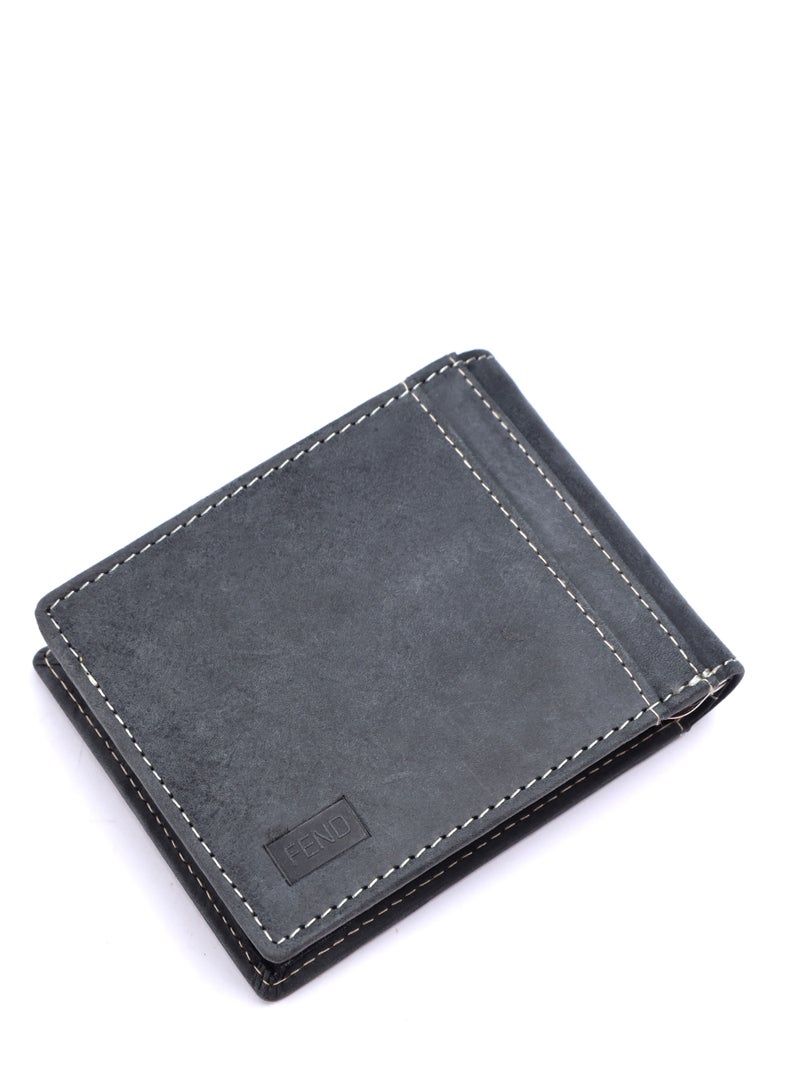 FEND Fend Genuine Leather Men's Wallet with RFID Protection Grey  - Image 2