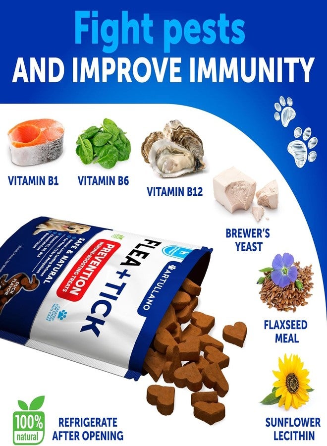 Artullano Flea and Tick Prevention for Dogs Chewables - Natural Flea Treatment Control - Supplement for Large & Small Dogs with Vitamins - Immune Support Chews - Puppy Pest Defense Oral Pills - 70 Soft Treats - Image 4