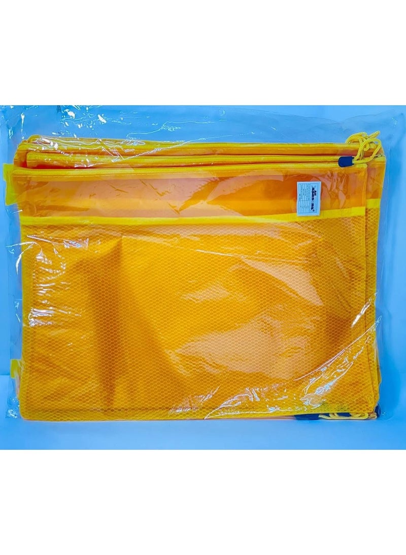 Zipper folder and transparent folder net, fabric on plastic, collects all your papers, for B4 paper in colors. Bag: 12 pieces - Image 2