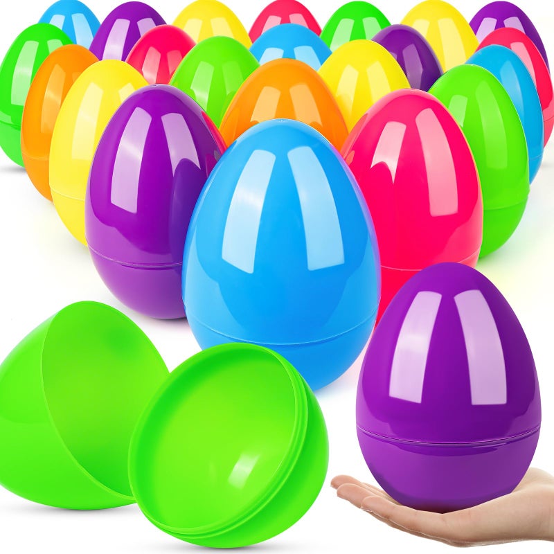 V-Opitos VOpitos 24 PCS Jumbo Easter Eggs 6 Inch Large Plastic Easter Eggs Bulk Fillable Empty Eggs for Easter Egg Hunt Surprise Eggs Basket Stuffers Fillers Easter Party Favor for Kids - Image 3