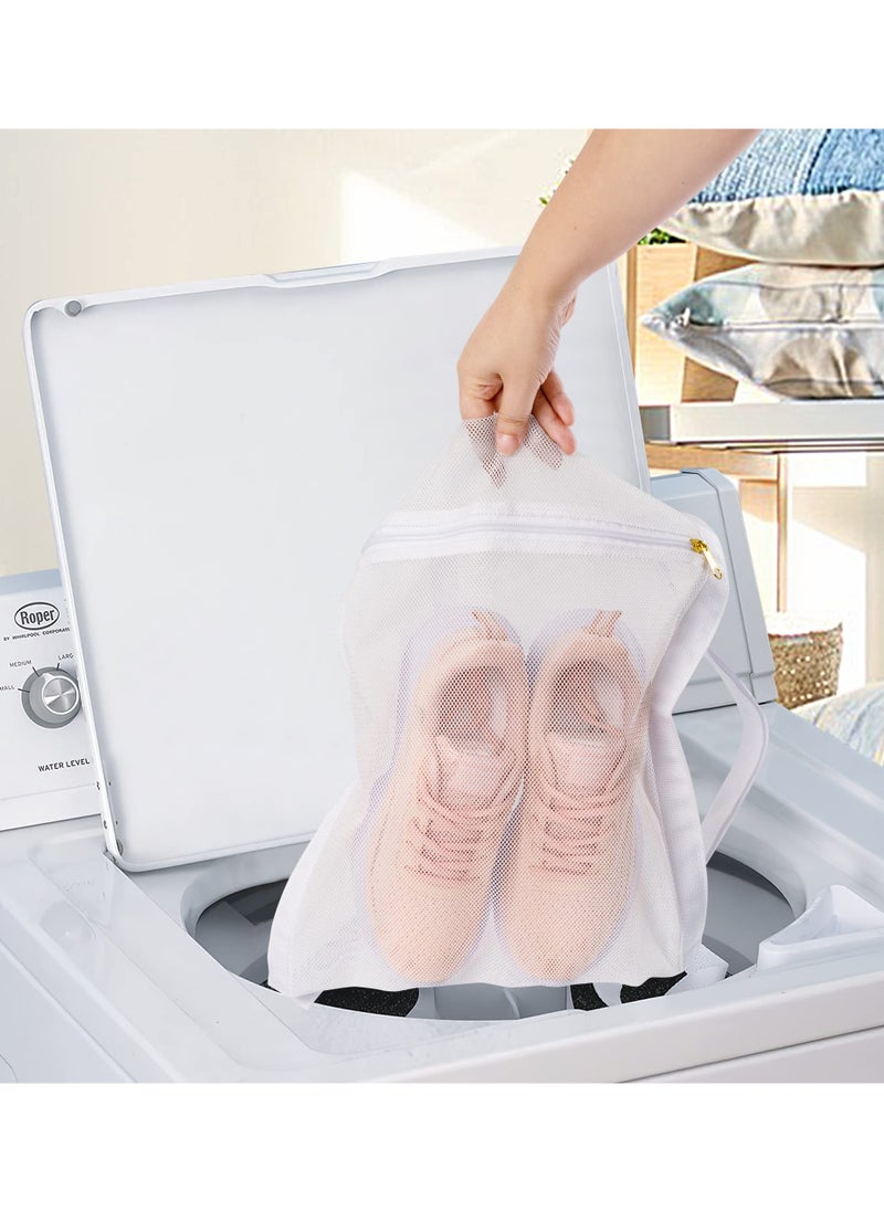 SYOSI - Sneaker Wash & Dry Net Bag for Dryer, 15.7x13.8 Inch Large HoneyComber Mesh Bags with Zipper and Strap for Shoes, Clothing, Laundry Reused Bag Tool (Large) 3 Pcs, Sneaker Wash & Dry Net Bag for Dryer - Image 1