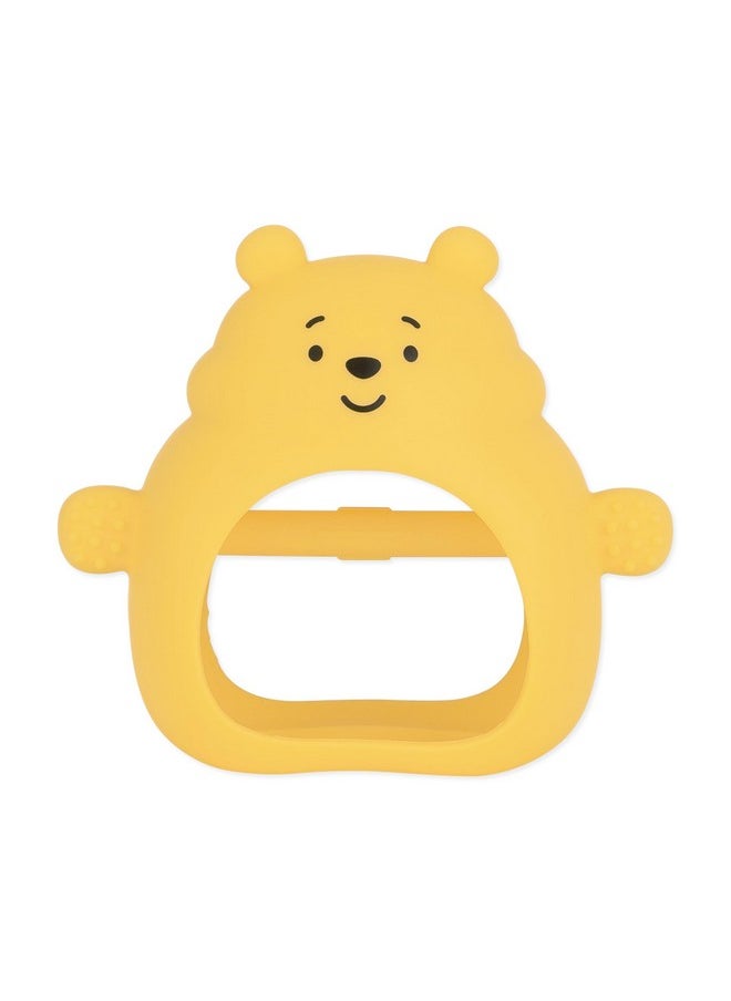 BUMKiNs - Disney Baby Silicone Undroppable Teething Mitt, Freezer Toy Teether Keys, Soft Flexible Platinum Silicone Pacifier To Chew, Cool Teether Gum Relief, Essential Babies 3 Months, Winnie The Pooh - Image 1